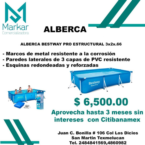 Imagen 3 de 5 de Alberca Bestway Pro Estructural 3x2x.66