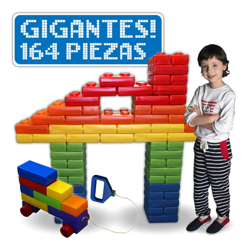 Bloques Ladrillos Gigantes - 164 Piezas - Super Didácticos