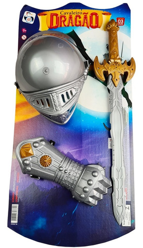 Imagem 1 de 2 de Espada, Luva E Elmo / Cavaleiro Dragão - Brinquedo Infantil