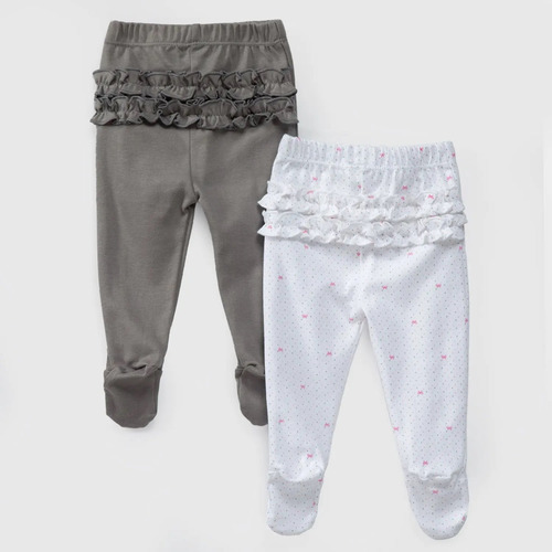 Pack Pantalones Blanco Gris Cinta Rosa Coyote Kids