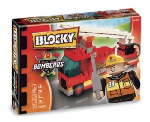 Blocky Bomberos 70p. 1 Muñeco Bloques Ladrillos En Planeta