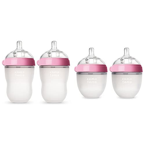 Comotomo Baby Bottle Starter Set, Rosa (dos De 8 Onzas, Dos 