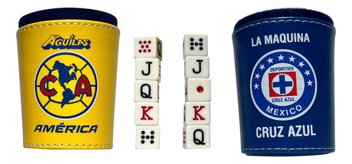 Cubilete Cruz Azul - America Con 10 Dados De Poker