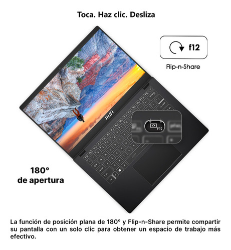 Laptop Thin & Light Msi Modern 14 C7m-408mx Ryzen 5 7430u Negro