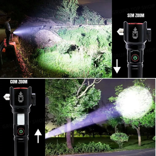 Lanterna Luz De Sabre Tática De Led Com Quebra Vidro 2000m
