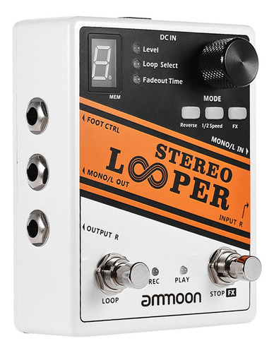 Pedal De Efectos Para Guitarra Ammoon Stereo Looper Loop Rec