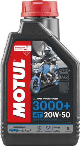 Kit C/6 Motul 20w50 Moto Sl Mineral 3000 4t Jaso Ma2 1l