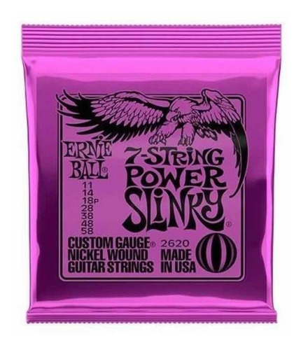 Ernie Ball 2620 Cuerda De Guitarra Eléctrica 7 Strings 11-58