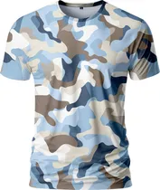 Comprar Remera Camuflada Celeste Militar Tactica Fullprint
