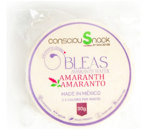 Oblea De Amaranto Natural Consciousnack Sin Gluten 30 Gr