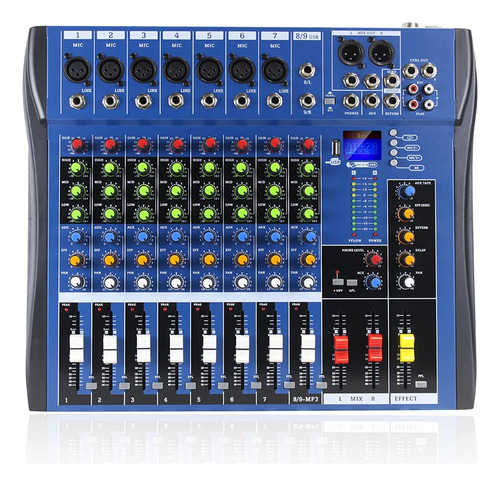 Mezclador De Audio Profesional 8 Canales Usb 48v Phantom Pow