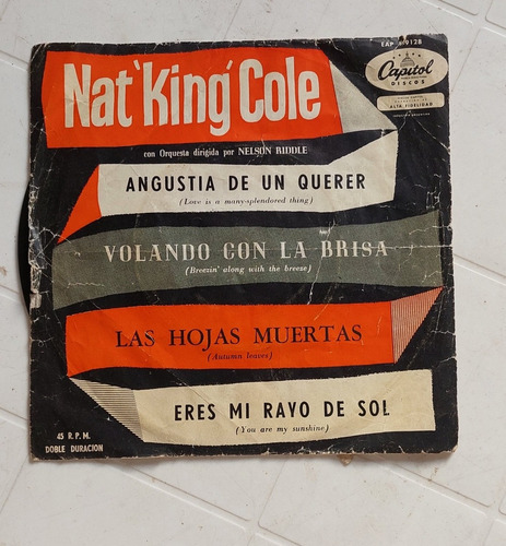 Disco Vinilo Simple De Nat King Cole - 45rpm