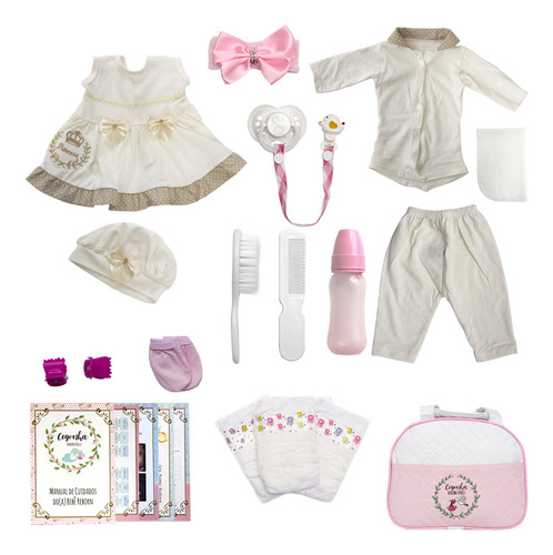Bebê Reborn Nicole 100% Silicone Com Bolsa Kit Acessórios