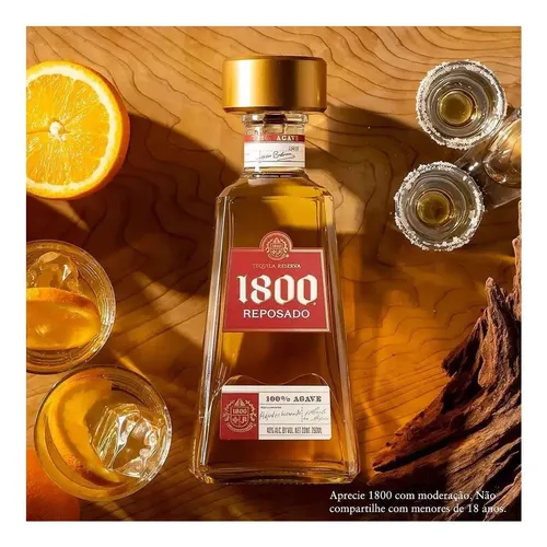 Kit Tequila 1800 Reposado Mexicana 750ml 2 Unidades