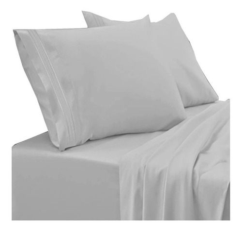 Juego Sábanas Lisas Microfibra King Size + 2 Fundas Almohada