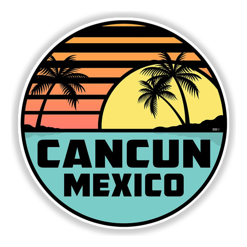Pegatina De Cancún México Calcomanía Vinilo Tropical...