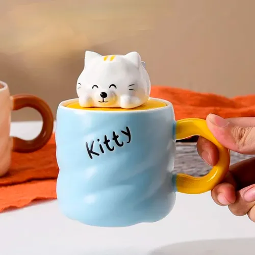 Taza De Ceramica Diseño Dibujo Animales Casa Cocina Mt09326