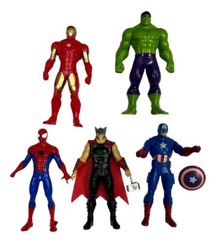 Set De 5 Figuras De Avengers Marvel De 10 Cm Articuladas