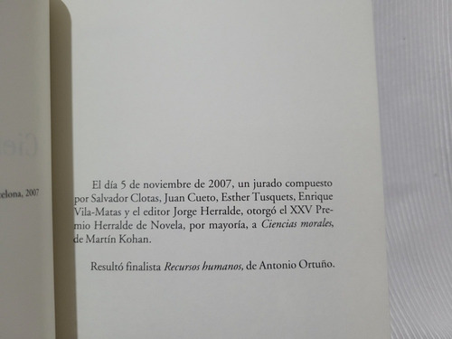 Imagen 5 de 6 de Ciencias Morales Martin Kohan Anagrama Narrativas Hispanicas