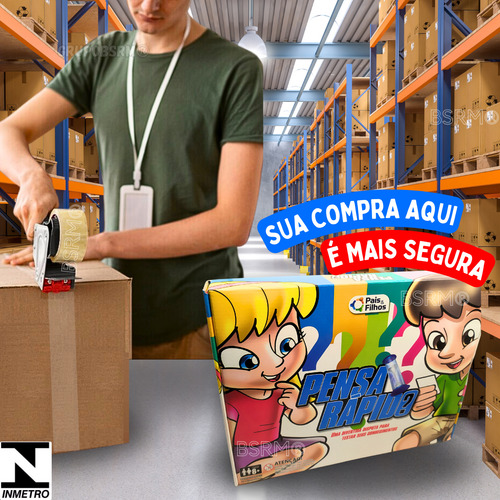 Grupobsrm Pais & Filhos Kit 2 Jogos De Tabuleiro e Cartas Pensa Rápido
