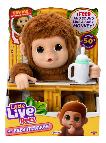 Little Live Pets Mascota Interactiva Monkey Bebé Mono Mango