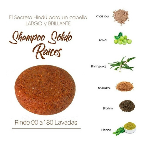 Imagen 2 de 6 de Shampoo Sólido Anti-caída Amla Y Shikakai + Regalo
