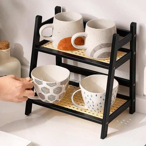 Estante De Drenaje Para Botellas, Soporte Para Tazas Negro