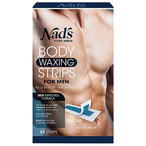 Bandas De Cera De Nad's Para El Cuerpo Del Hombres 20 ea., P