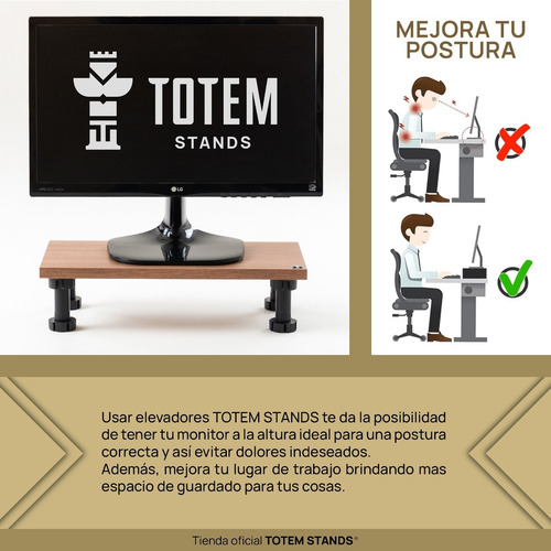 Combo X2 Eleva Monitor Base Soporte Stand Carvalho Mezzo Pre