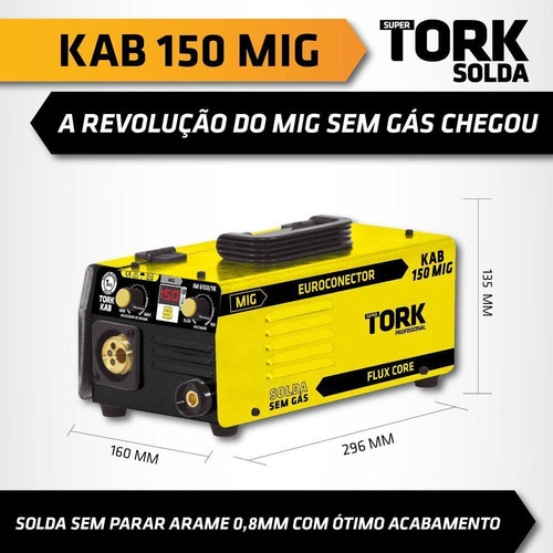 Maquina Solda Inversora Sem Gas Kab150 Mig Euroconector 220v