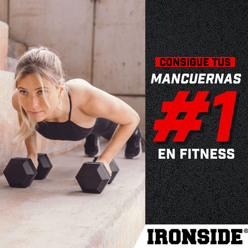 Mancuerna Hexagonal Ironside Hierro Fundido Engomado 27.5kg