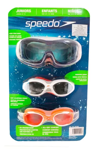 Speedo Paquete triple de gafas de natación para adultos