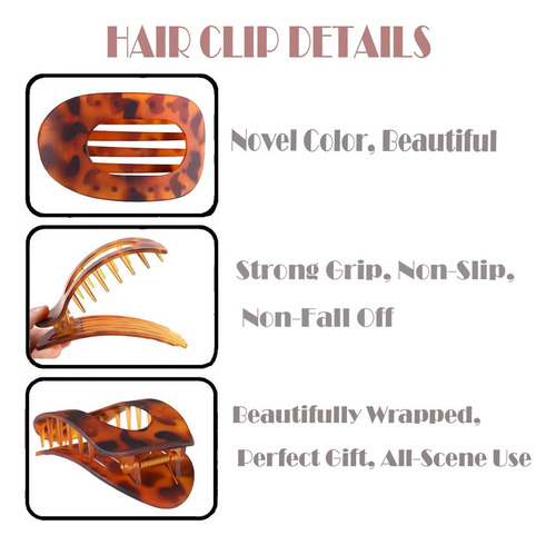 4 Pcs De Pinzas Para El Pelo, Pinzas Planas Para El Pelo