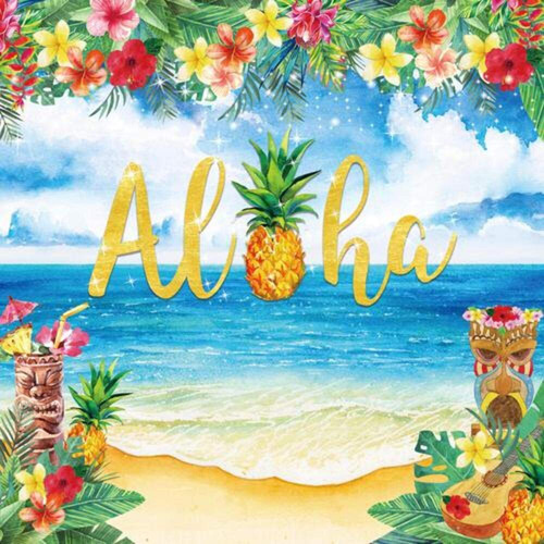 72 X 72 Pulgadas Aloha Telón De Fondo Luau Hawaiano Fi...