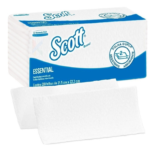 Papel Toalha Scott Interfolha Folha Dupla C/ 1600 Folhas