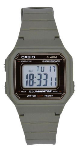 Reloj Casio Digital W-217h-5av Hombre Correa Marrón Claro Bisel Marrón Claro Fondo Negro