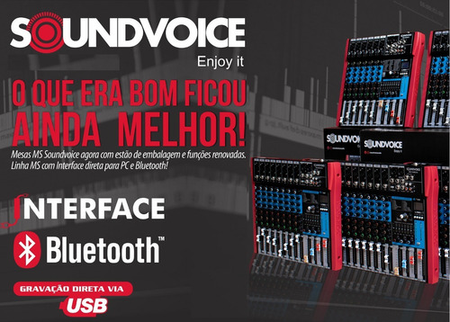 Imagem 3 de 6 de Mesa De Som 16 Canais Xlr/p10 Rec Usb Soundvoice Ms162eux