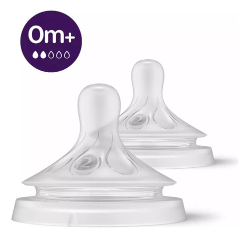 2 Tetinas +0m Para Mamadera Natural Response Avent Philips