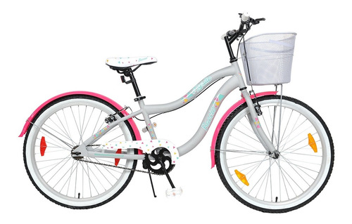 Bicicletas Baccio Mystic Rodado 24 Canasto Gris/rosa - Fama