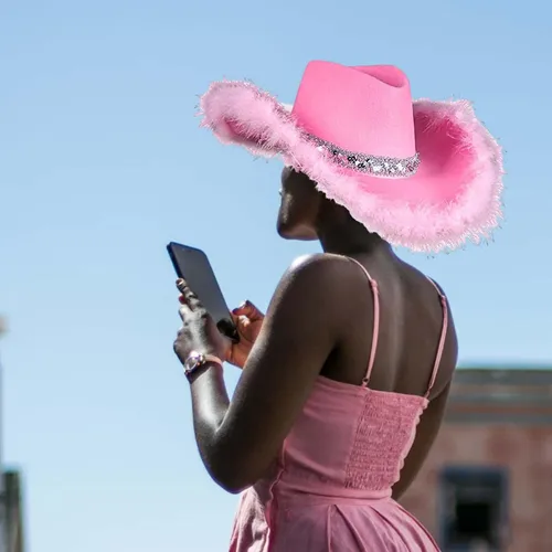 Sombrero De, Sombrero De Vaquero Rosa Ligero For Mujeres