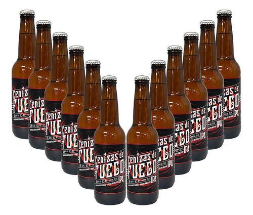 12 Pack Cerveza Artesanal Cenizas De Fuego Ipa 355 Ml