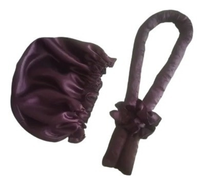 Imagen 5 de 7 de Gorro De Satin Para Dormir + Rizador Sin Calor Genericos