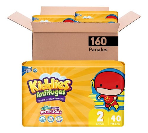 Kiddies Pañales Antifugas caja de pañales talla 2 160 unidades