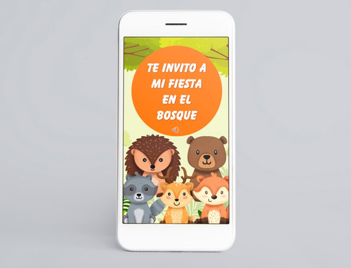 Invitación Animada Digital Personalizada Animales Del Bosque