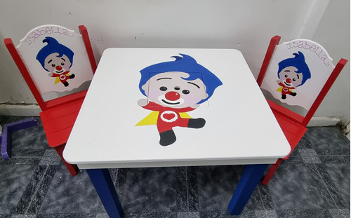 Mesa Y Sillas Infantiles Madera Personajes Personalizadas. 