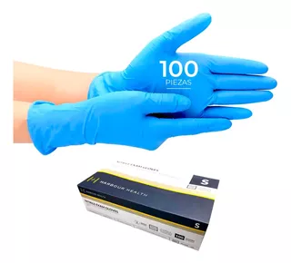 Guantes De Nitrilo Libre De Latex Sin Polvo Azul Negro 100pz