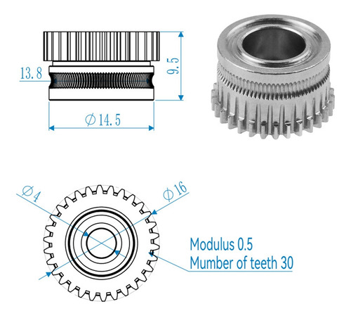 Engranaje Extrusor De Acero Endurecido Para K1/k1c/k1 Max/en