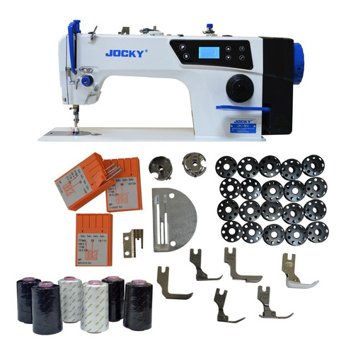 Imagen 1 de 10 de Máq De Coser Jocky Jk-m2 Motor Directo Y Kit De Accesorios