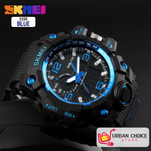 Reloj Deportivo Skmei 1155 Blue Analogico Y Digital