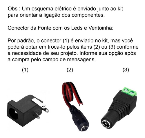 Imagem 3 de 9 de Kit Led P/ Armadilha De Mosquito Led+resistor+fonte+conector